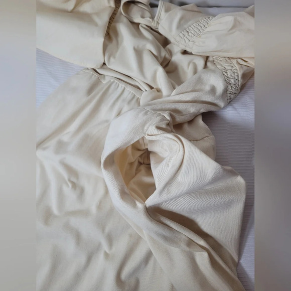 Who What Wear Cream Cottagecore Cotton Maxi Dress sz L - Picture 3 of 9